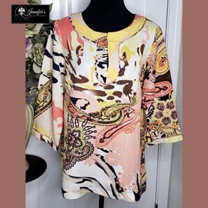 3/$30 Sabrina Lauren New York Women's Paisley Animal Print Tunic